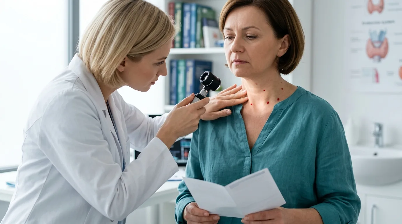 Powikłania mogą wiązać się z punktami rubinowymi i ich diagnostyką